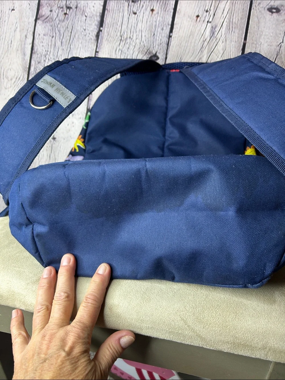Tommy Bahama Kids Navy Backpack with Colorful Dinosaur Print